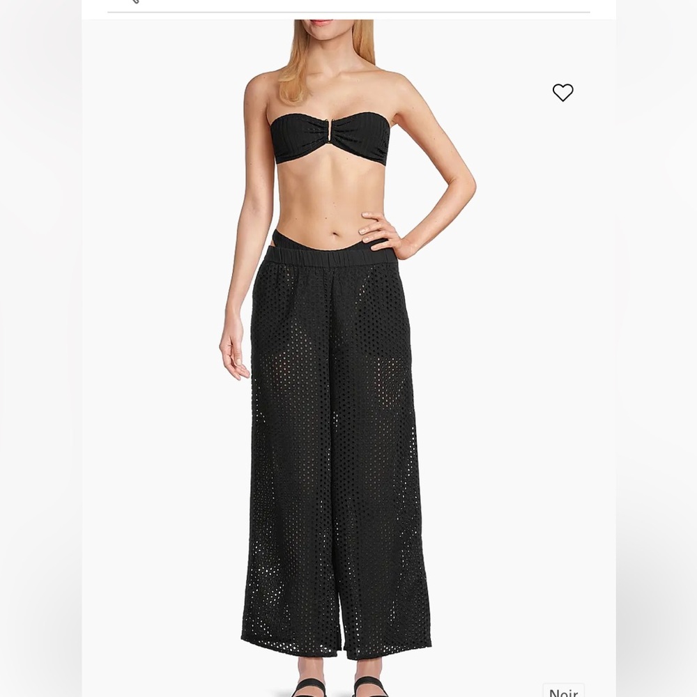 SOLID & STRIPED Black Wide-Leg Coverup Pants Size Medium